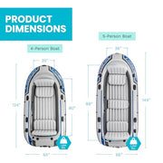 Five Person Inflatable Boat Set with Oars Pump and Motor Mount Kit