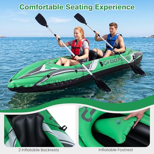 Two Person Inflatable Touring Kayak with Paddles Seats and Pump