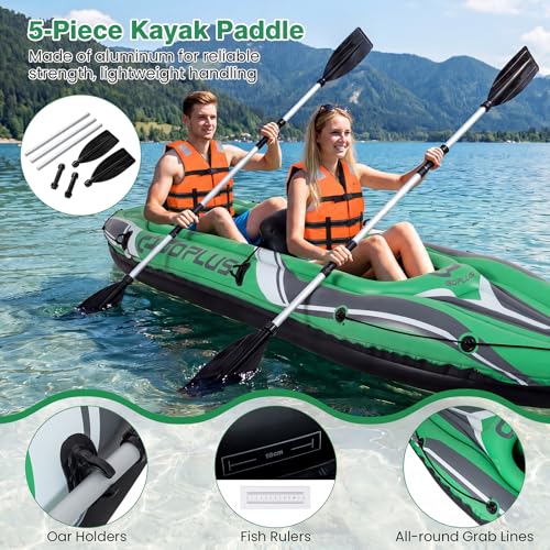 Two Person Inflatable Touring Kayak with Paddles Seats and Pump