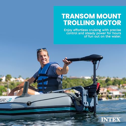 Five Person Inflatable Boat Set with Oars Pump and Motor Mount Kit