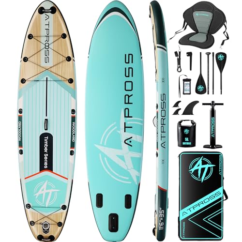 Extra Wide Inflatable Stand Up Paddle Board with SUP Kit and Backpack