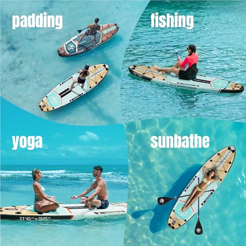 Extra Wide Inflatable Stand Up Paddle Board with SUP Kit and Backpack