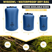 3 Pack 5L 10L 20L Lightweight Waterproof Dry Bags for Kayaking Travel