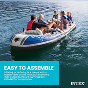 Five Person Inflatable Boat Set with Oars Pump and Motor Mount Kit