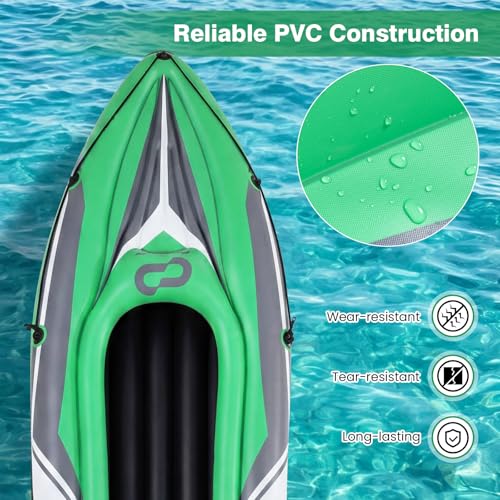 Two Person Inflatable Touring Kayak with Paddles Seats and Pump