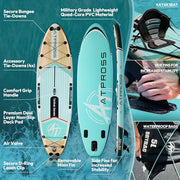Extra Wide Inflatable Stand Up Paddle Board with SUP Kit and Backpack