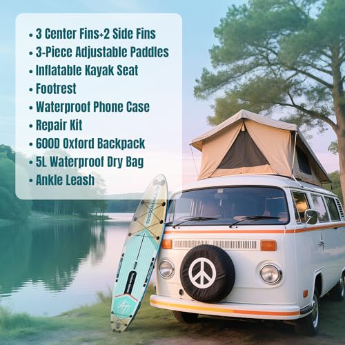 Extra Wide Inflatable Stand Up Paddle Board with SUP Kit and Backpack