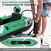 Two Person Inflatable Touring Kayak with Paddles Seats and Pump