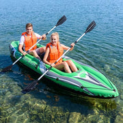 Two Person Inflatable Touring Kayak with Paddles Seats and Pump
