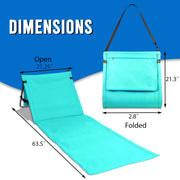 Extra Thick Portable Beach Mat Lounge Chair with Attached Zippered Tote