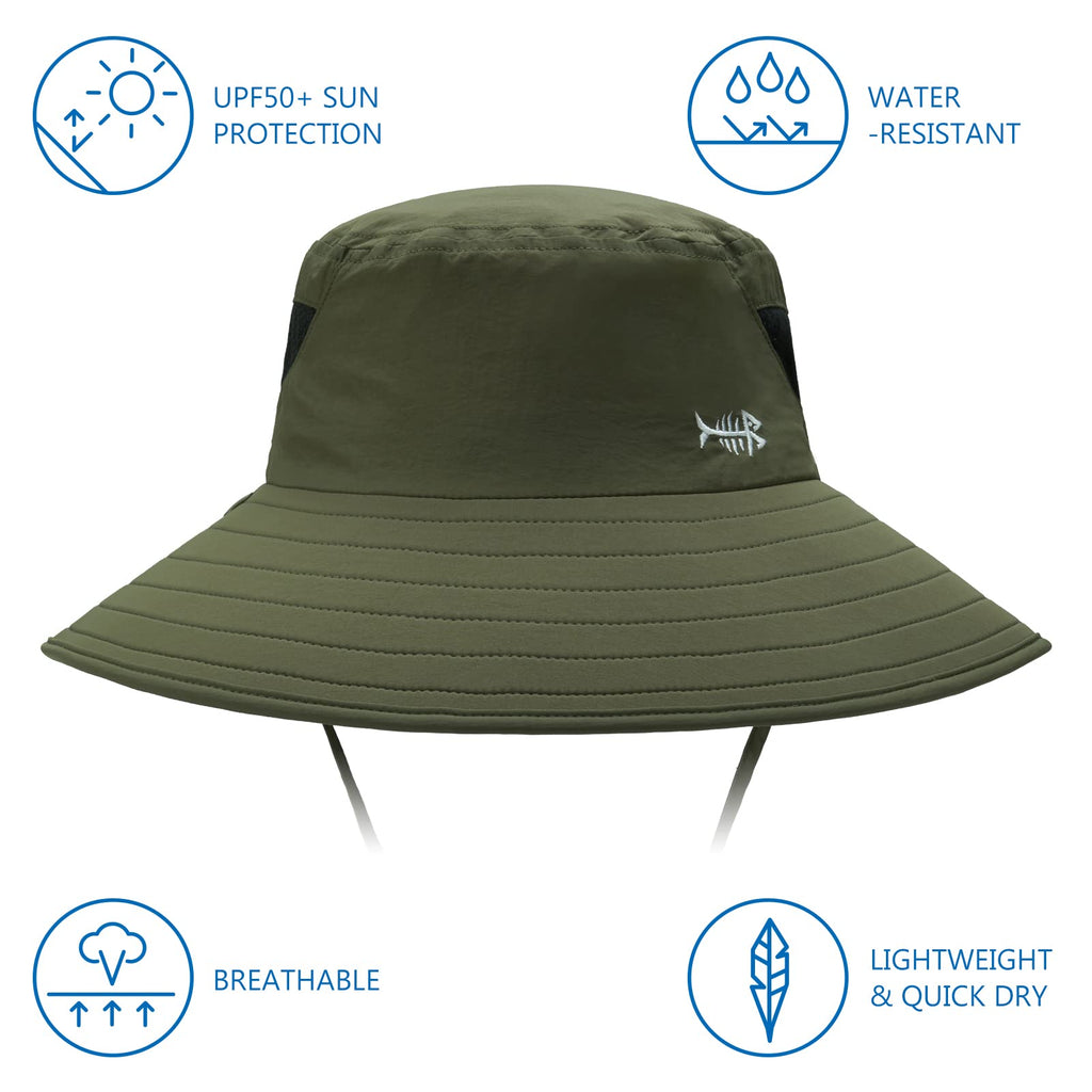 UPF 50 Breathable Sun Hat with Face Cover Neck Flap Wide Brim