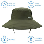 UPF 50 Breathable Sun Hat with Face Cover Neck Flap Wide Brim