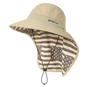 UPF 50 Cooling Wide Brim Sun Hat with Neck Flap for Hiking Fishing