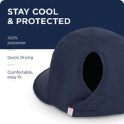 Womens Wide Brim Ponytail Sun Hat UPF 50 Sun Protection