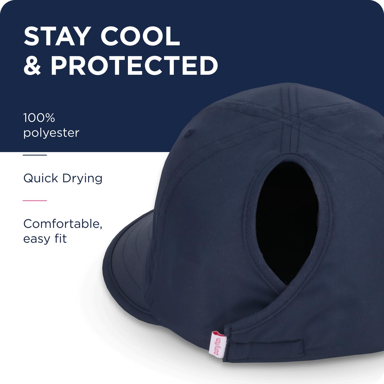 Womens Wide Brim Ponytail Sun Hat UPF 50 Sun Protection