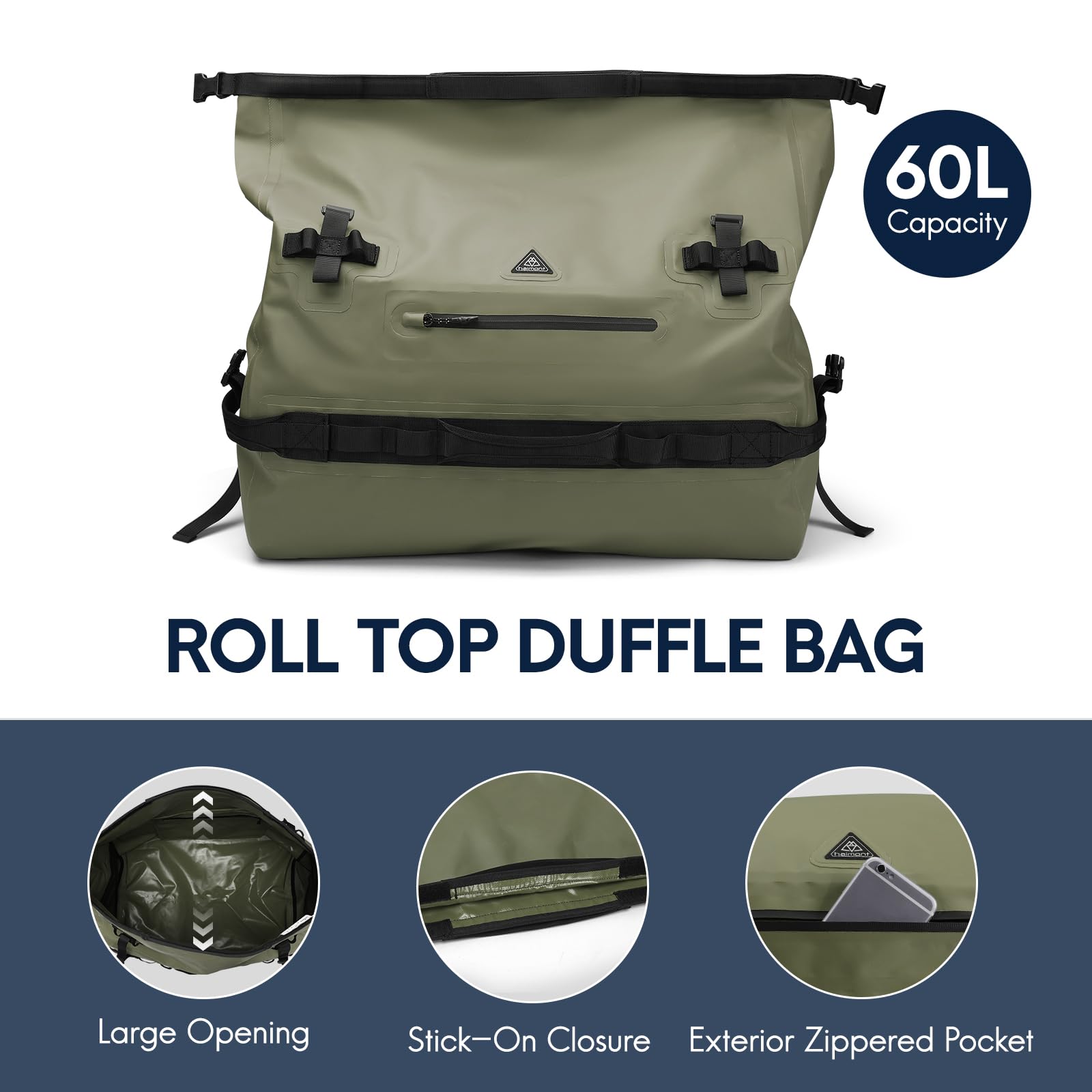 IPX7 Waterproof Roll Top Dry Duffel Backpack
