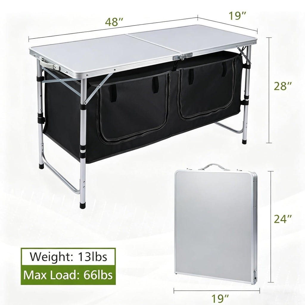 Aluminum Folding Camping Table Lightweight Portable Outdoor Table