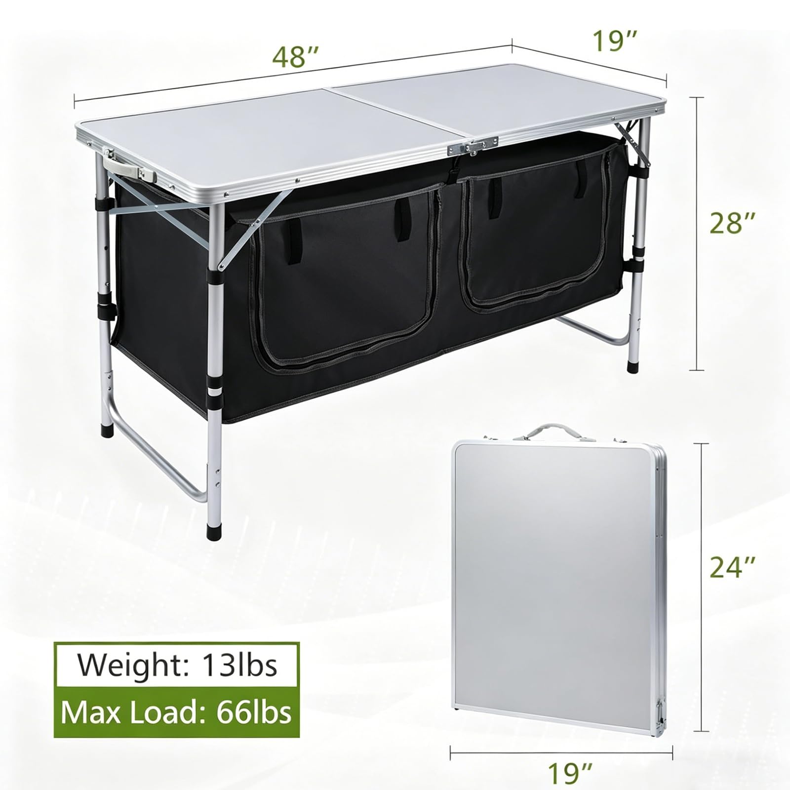 Aluminum Folding Camping Table Lightweight Portable Outdoor Table