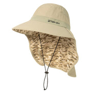UPF 50 Cooling Wide Brim Sun Hat with Neck Flap for Hiking Fishing