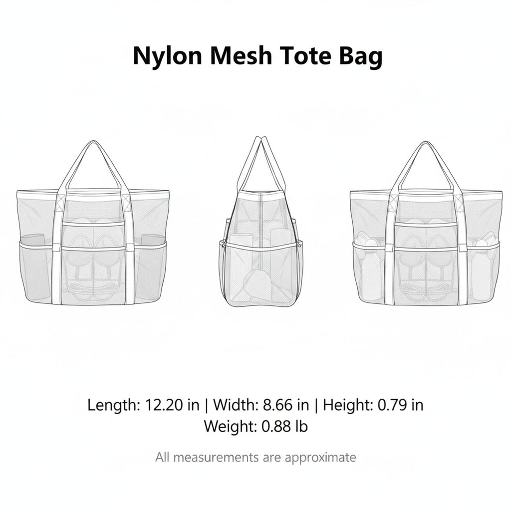 Nylon Mesh Beach Tote Bag Portable Pool Carry Bag with Handles