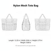 Nylon Mesh Beach Tote Bag Portable Pool Carry Bag with Handles
