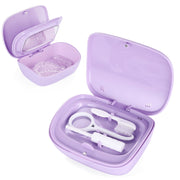 Double Layer Aligner Retainer Case with Mirror Remover Tool Brush