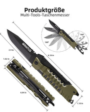 17 in 1 Multitool Knife with Fire Starter Saw Whistle Window Breaker