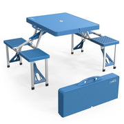 4ft Portable Folding Picnic Table with Four Seats and Umbrella Hole