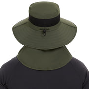 UPF 50 Breathable Sun Hat with Face Cover Neck Flap Wide Brim