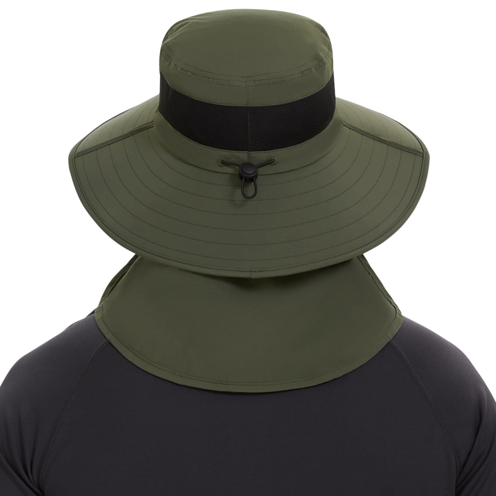 UPF 50 Breathable Sun Hat with Face Cover Neck Flap Wide Brim