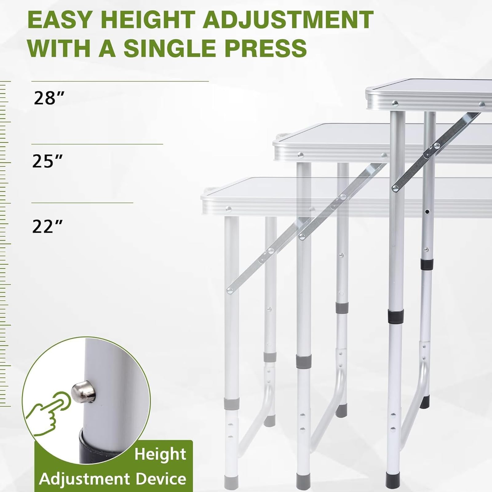 Aluminum Folding Camping Table Lightweight Portable Outdoor Table