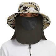 UPF 50 Breathable Sun Hat with Face Cover Neck Flap Wide Brim