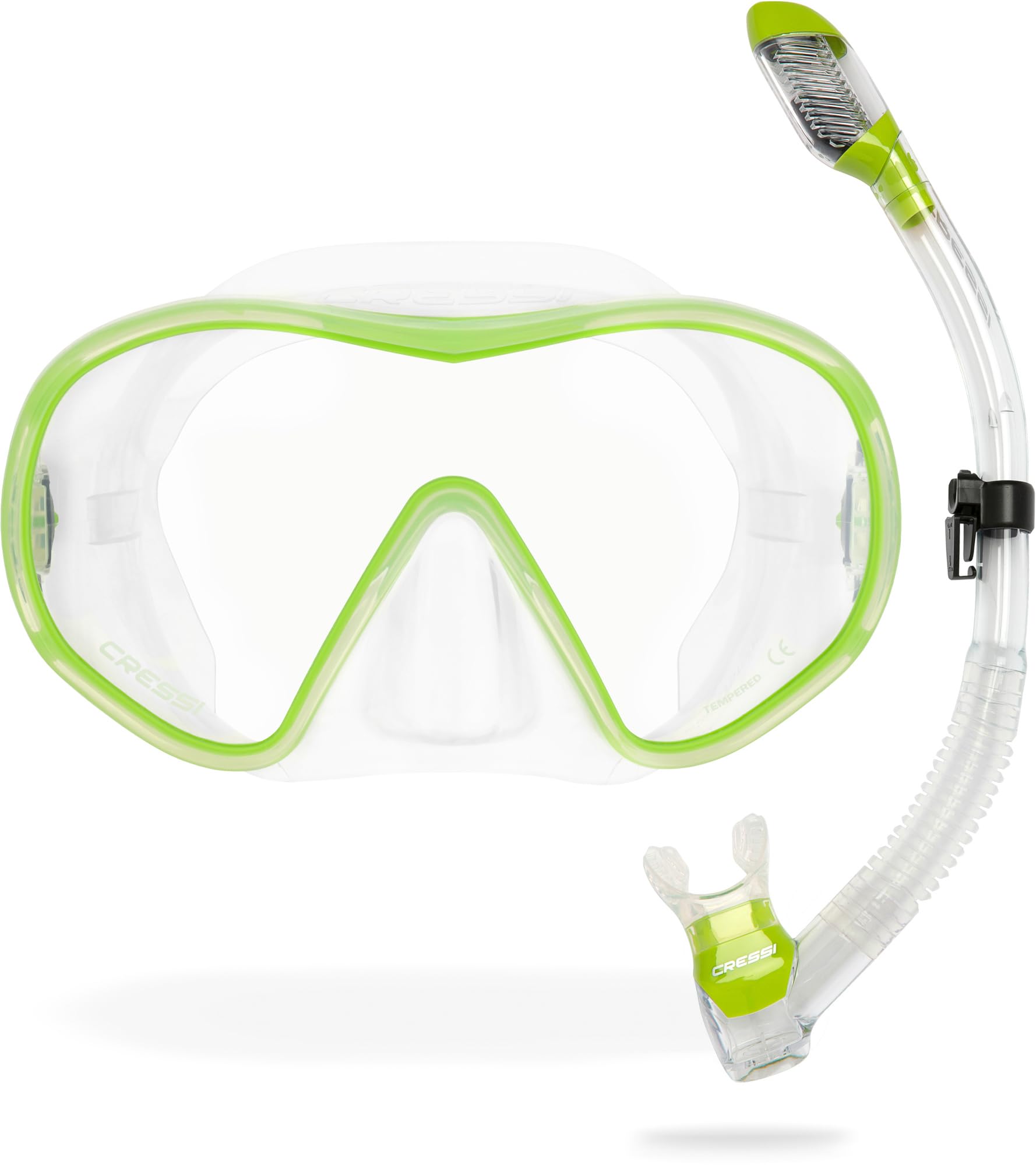 Frameless Single Lens Scuba Mask and Dry Snorkel for Diving