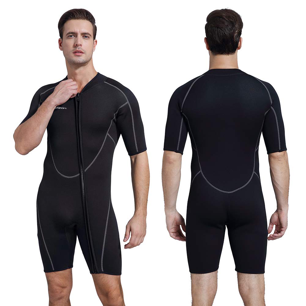 Mens Womens 3mm Shorty Wetsuit Front Zip Diving Snorkeling Kayaking Suit