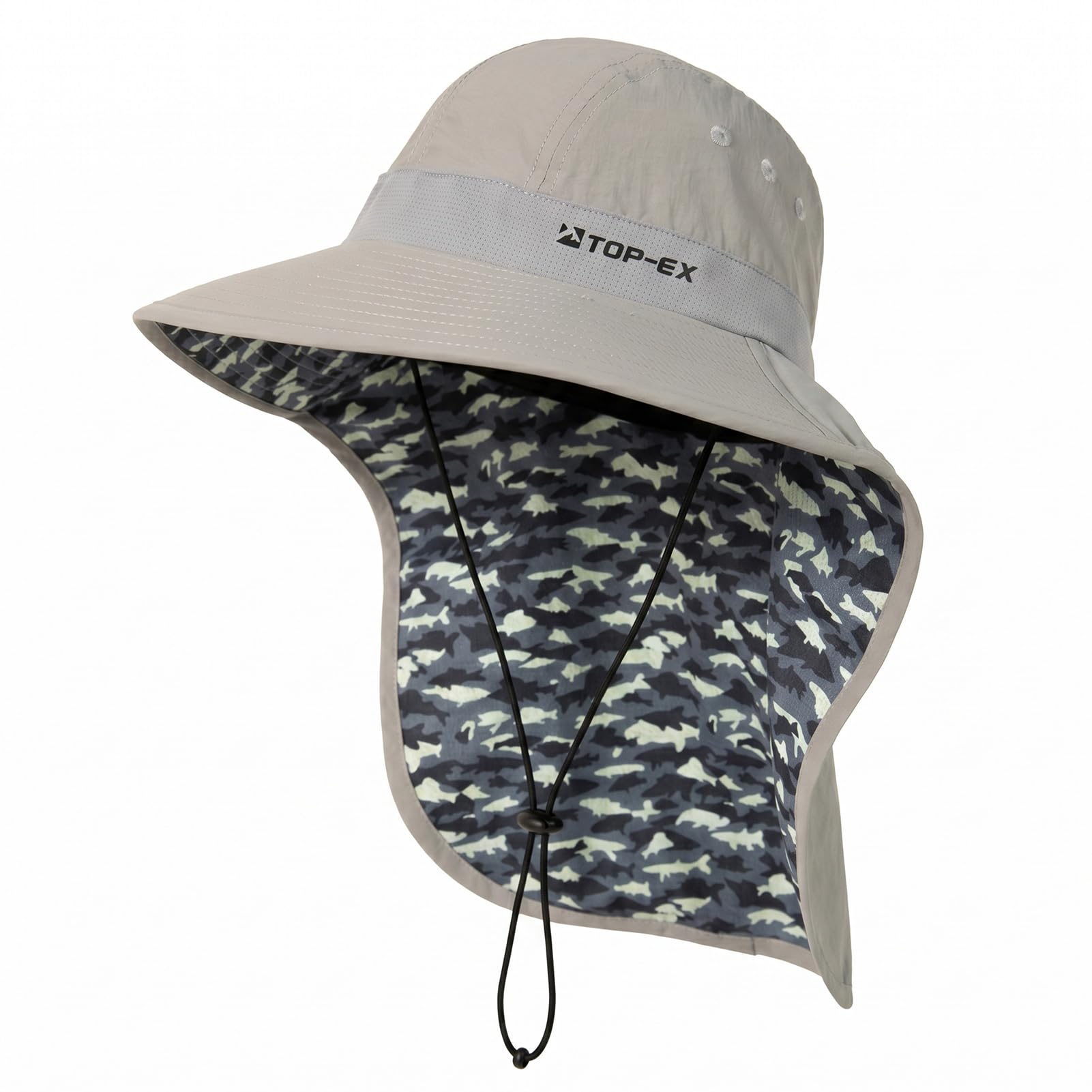 UPF 50 Cooling Wide Brim Sun Hat with Neck Flap for Hiking Fishing
