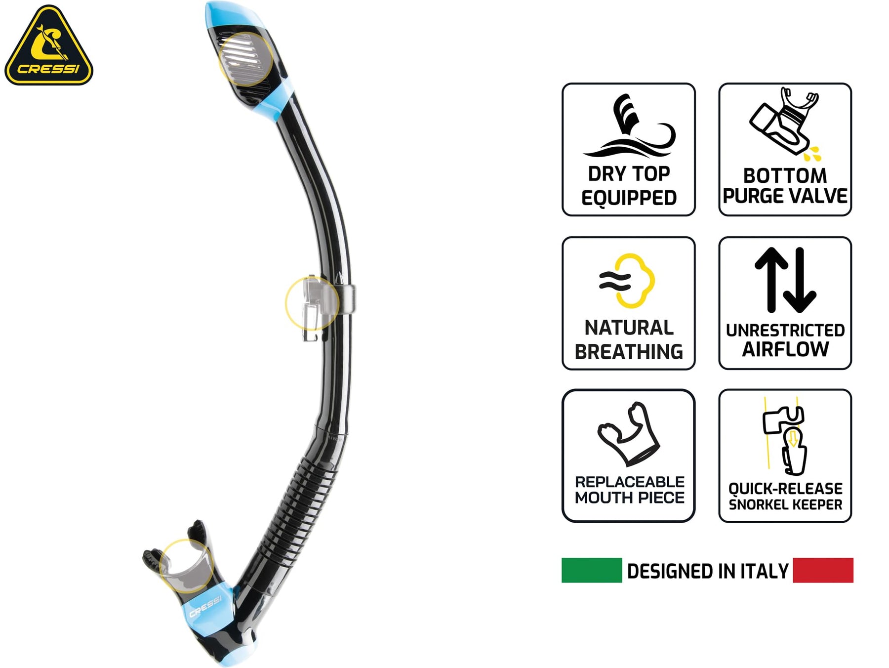 Frameless Single Lens Scuba Mask and Dry Snorkel for Diving