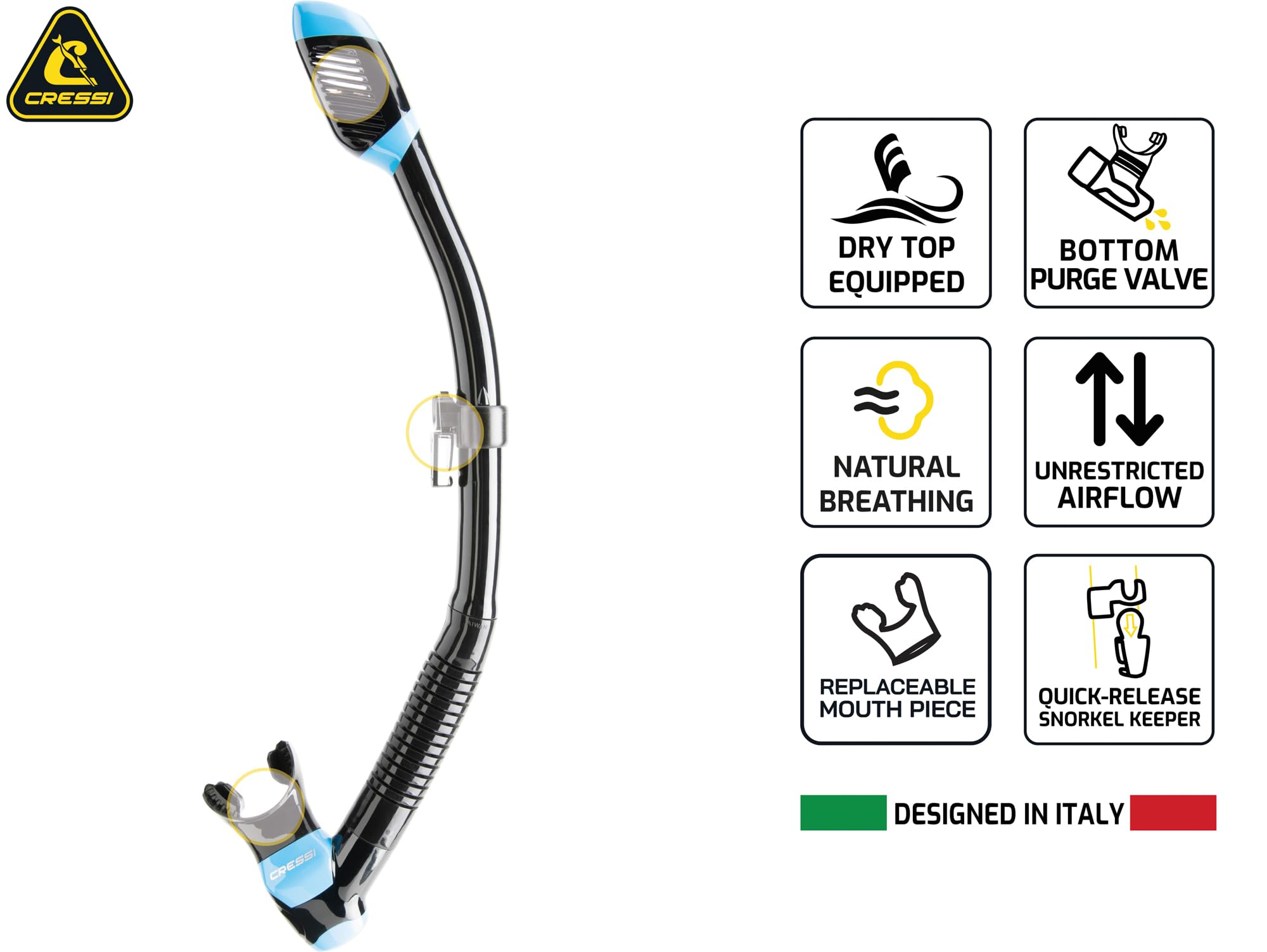 Frameless Single Lens Scuba Mask and Dry Snorkel for Diving
