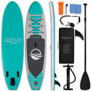 Wide Stable Inflatable Stand Up Paddle Board with SUP Kit and EVA Deck