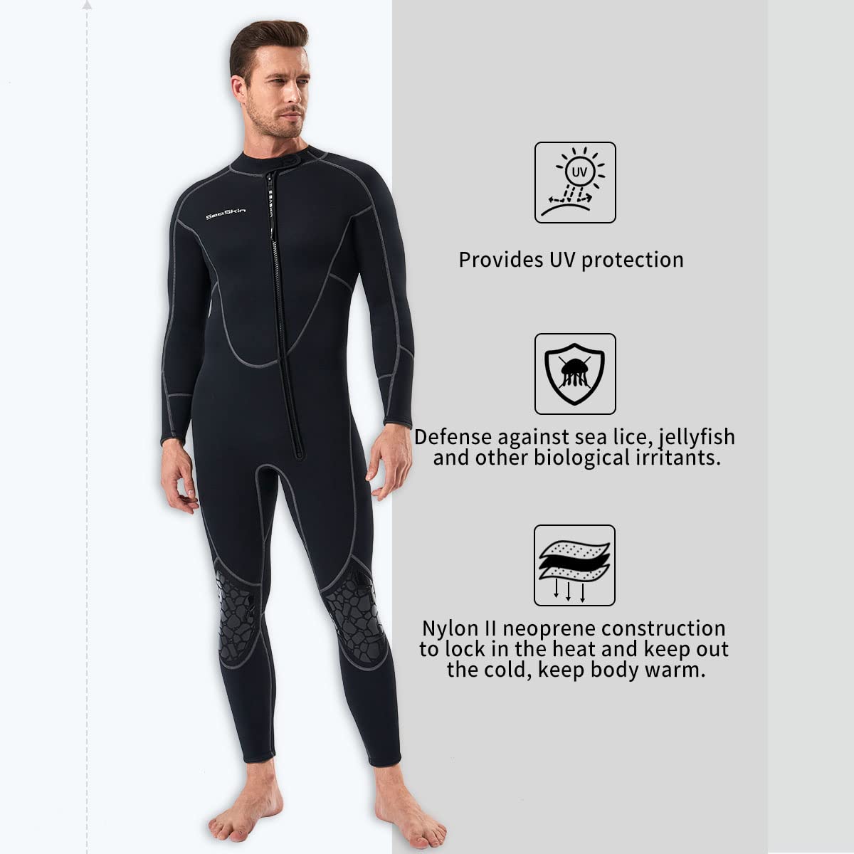Mens Womens 3mm Shorty Wetsuit Front Zip Diving Snorkeling Kayaking Suit