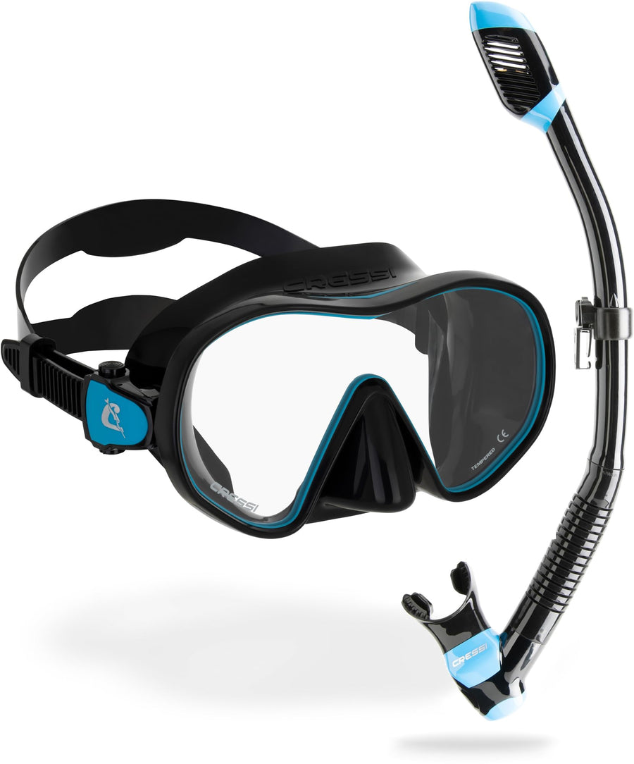 Frameless Single Lens Scuba Mask and Dry Snorkel for Diving