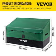 100 Gallon Waterproof Outdoor Storage Deck Box with Galvanized Frame
