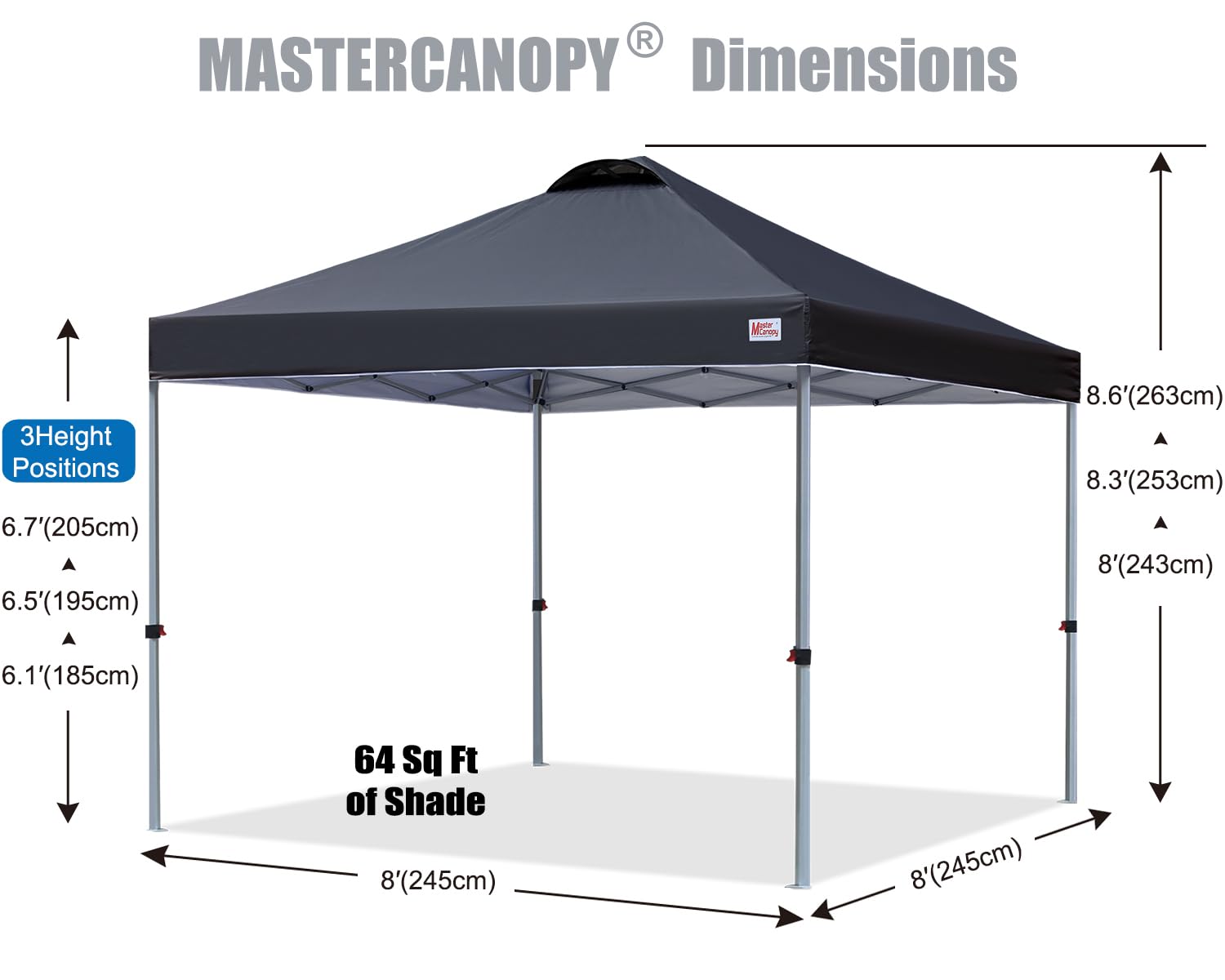 10 by 10 Pop Up Canopy Tent One Person Setup Portable Beach Shelter