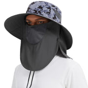 UPF 50 Breathable Sun Hat with Face Cover Neck Flap Wide Brim