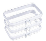 4 Piece Clear Hard Shell Zipper Pouches Travel Toiletry Organizer