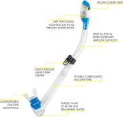 Adult Lightweight Travel Snorkel Set with Mask and Fins