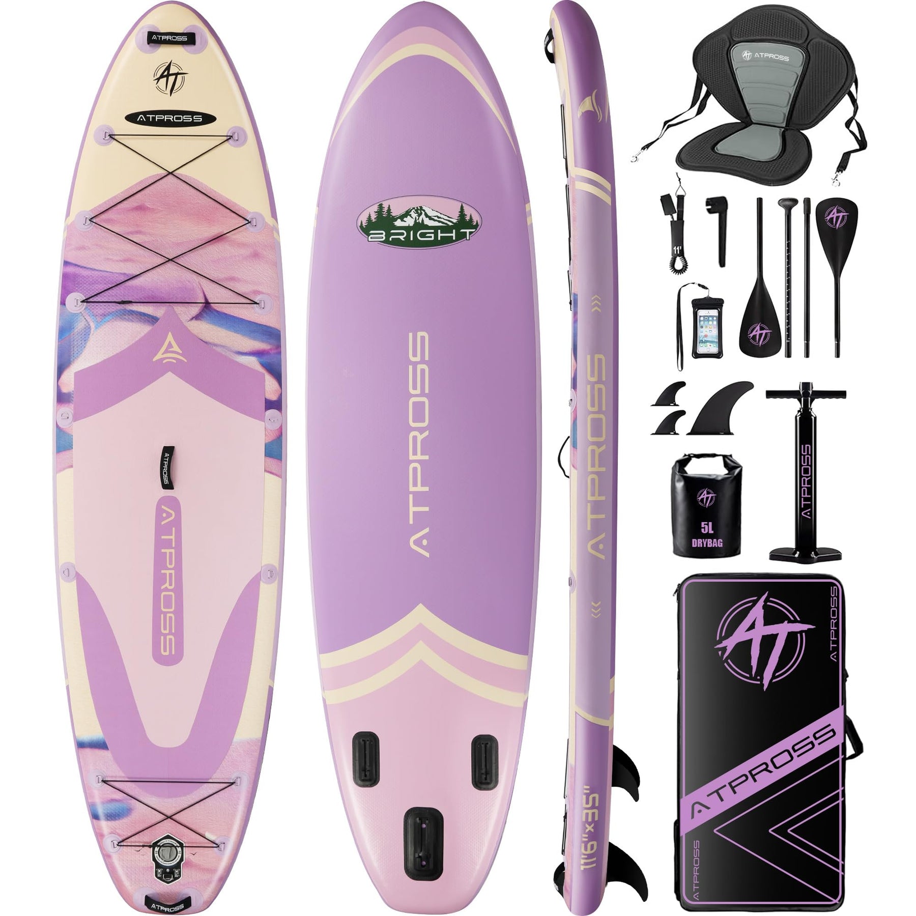 Extra Wide Inflatable Stand Up Paddle Board with SUP Kit and Backpack