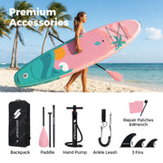 Wide Inflatable Stand Up Paddle Board with Accessories and EVA Deck