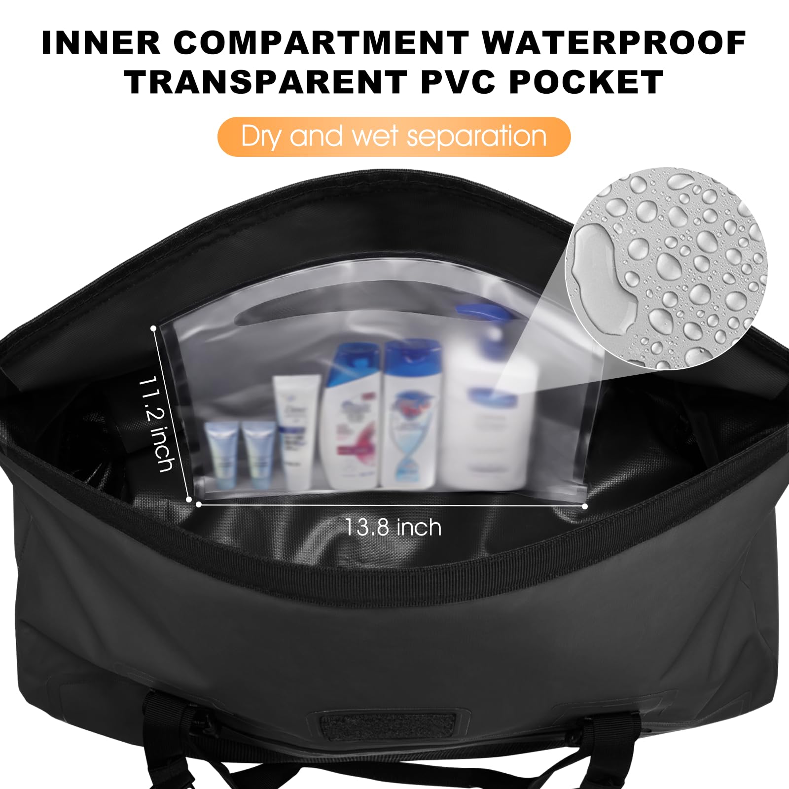 30L 50L 70L Waterproof Roll Top Motorcycle Duffel Dry Bag with Air Valve