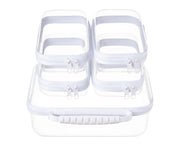 4 Piece Clear Hard Shell Zipper Pouches Travel Toiletry Organizer