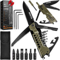 17 in 1 Multitool Knife with Fire Starter Saw Whistle Window Breaker